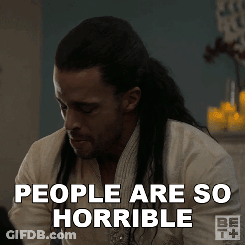 Man With Long Hair Says People Are So Horrible On Screen GIF