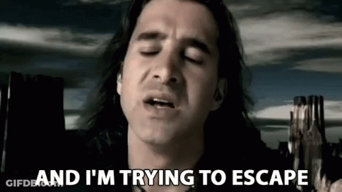 Man With Long Hair Screaming And Saying Trying To Escape GIF