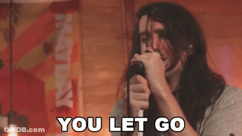 Man With Long Hair Singing You Let Go GIF