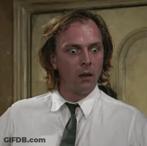 Man With Long Hair Surprised In White Shirt And Tie GIF