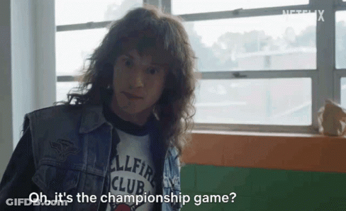 Man With Long Hair Talking Championship Game GIF