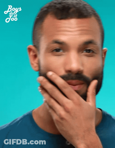 Man With Long Red Beard Holding Beard GIF