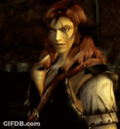 Man With Long Red Hair In Black Jacket GIF
