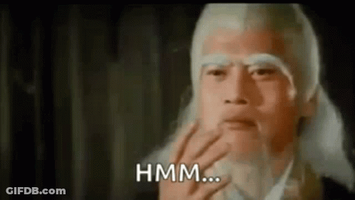 Man With Long White Hair And Beard Hmm GIF