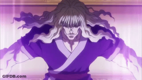 Man With Long White Hair And Purple Shirt GIF