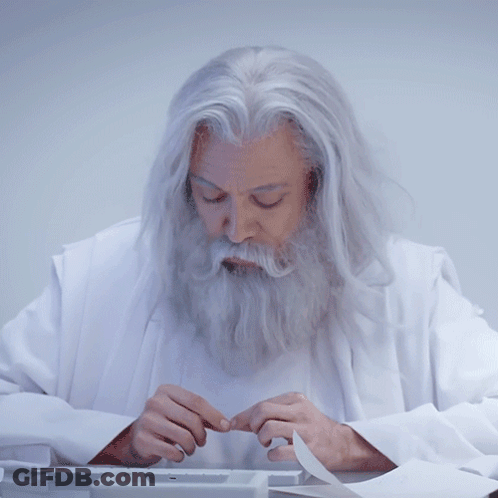 Man With Long White Hair Says Bueno Está Bien GIF