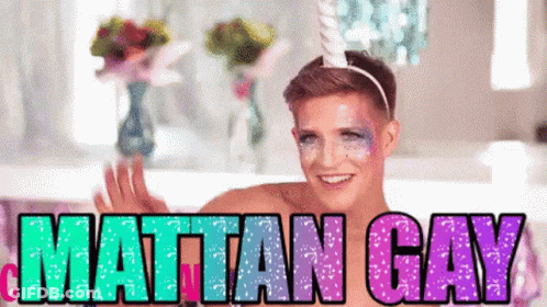 Man With Makeup And Unicorn Horn In Bathtub GIF
