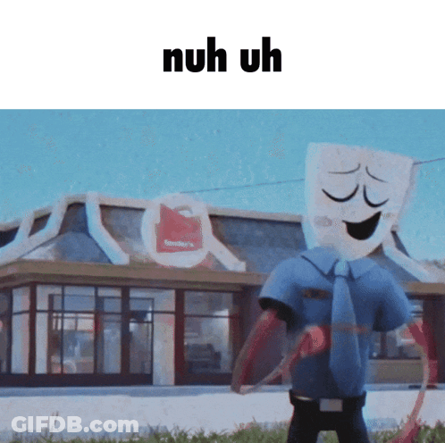 Man With Marshmallow Head In Front Of McDonalds GIF
