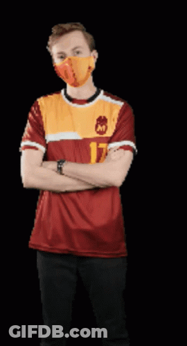 Man With Mask And Jersey Number 17 GIF