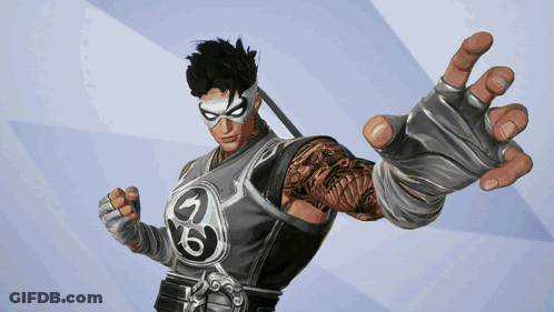 Man With Mask And Number 6 GIF
