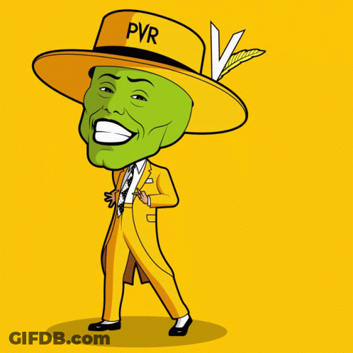 Man With Mask And PVR Hat GIF