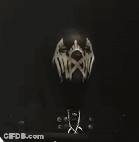 Man With Mask In Black And White GIF