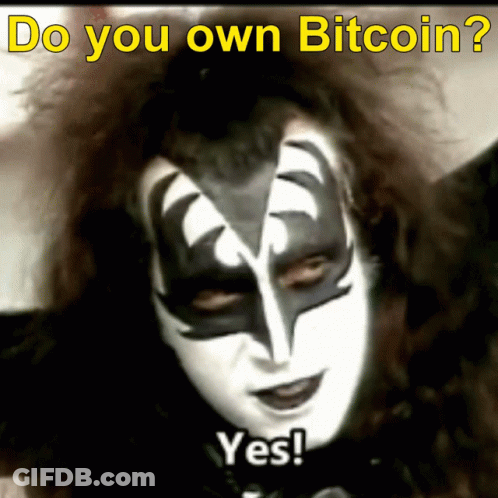 Man With Mask Saying Do You Own Bitcoin GIF