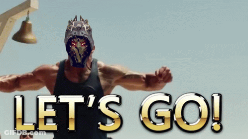 Man With Mask Saying Let's Go GIF