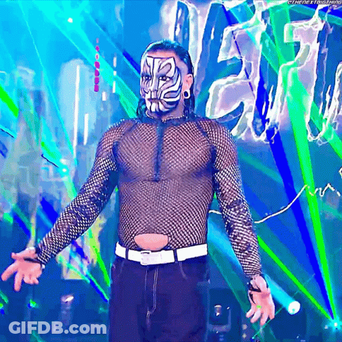 Man With Mask Standing In Front Of The Next Round Sign GIF
