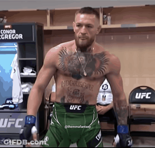 Man With McGregor Chest Tattoo GIF