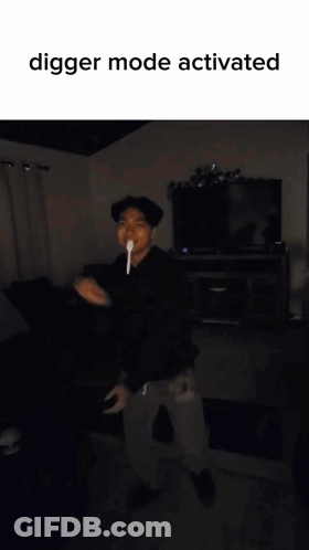 Man With Microphone Digger Mode Activated GIF