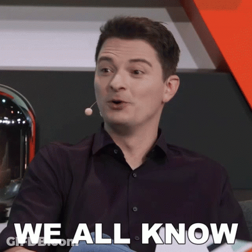 Man With Microphone On Head Says We All Know GIF