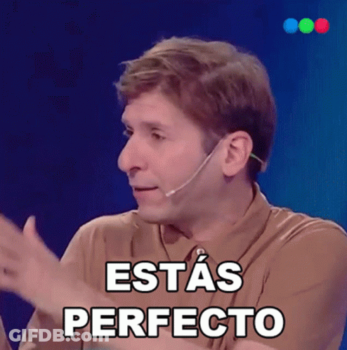 Man With Microphone Says Estas Perfecto GIF