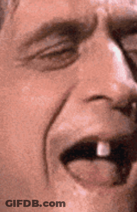 Man With Missing Tooth And Open Mouth GIF