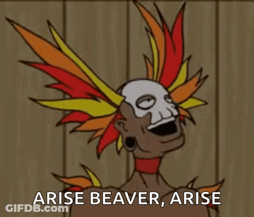 Man With Mohawk And Skull On Head GIF