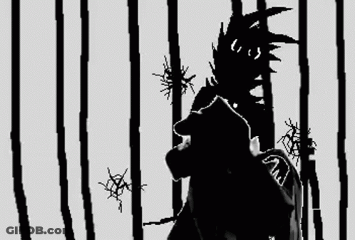 Man With Mohawk Holding Sword GIF