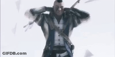 Man With Mohawk Holding Sword GIF
