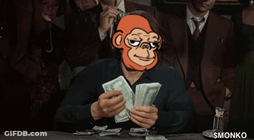 Man With Monkey Mask Holding Money GIF
