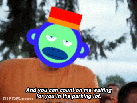 Man With Monkey On Head Says And You Can Count On Me Waiting In Parking Lot GIF