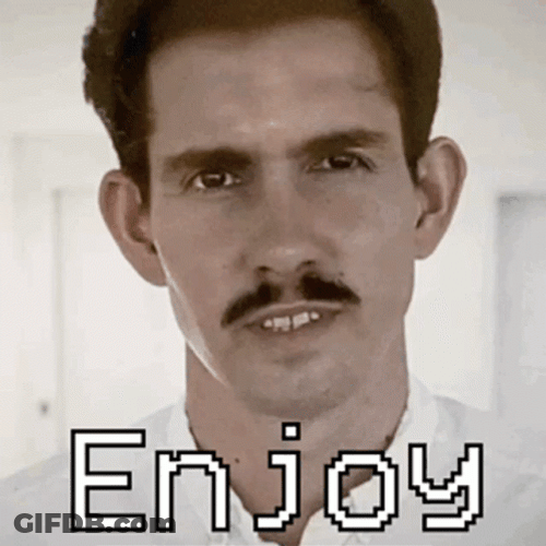 Man With Moustache Saying Enjoy GIF