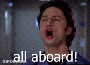 Man With Mouth Open All Aboard GIF