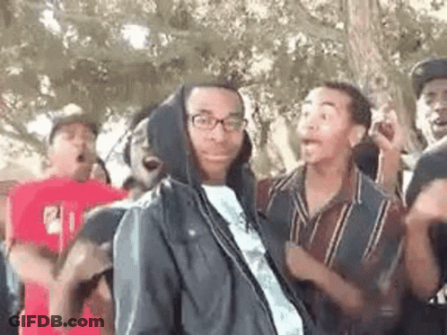 Man With Mouth Open And Burn Text GIF