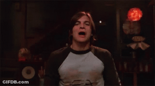 Man With Mouth Open And Burn Text GIF