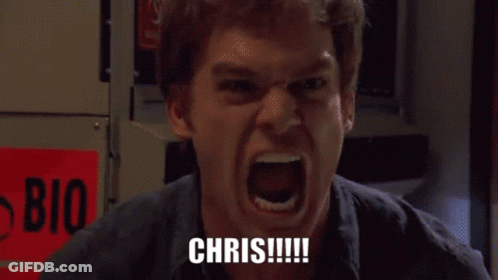 Man With Mouth Open And Chris On Face GIF