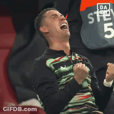 Man With Mouth Open And Fist In Air GIF