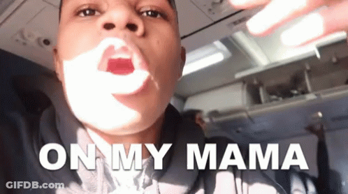 Man With Mouth Open On My Mama GIF