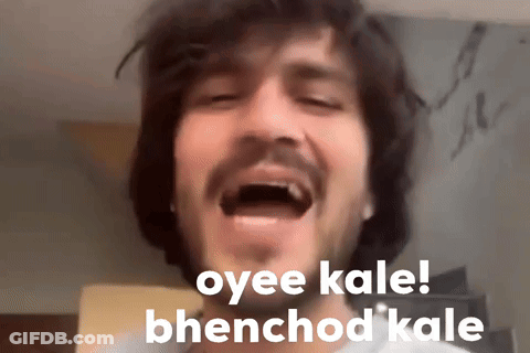 Man With Mouth Open Oyee Kale Bhenchod Kale GIF