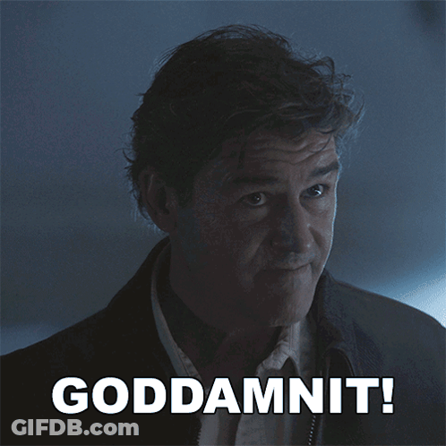 Man With Mouth Open Saying Goddamnit GIF