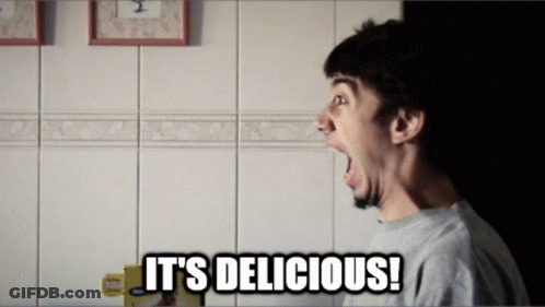Man With Mouth Open Saying Its Delicious GIF