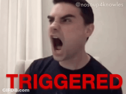 Man With Mouth Open Triggered In Red GIF