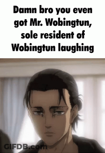 Man With Mr. Wobington Sole Resident Of Wobington Laughing Damn Bro You Even Got GIF