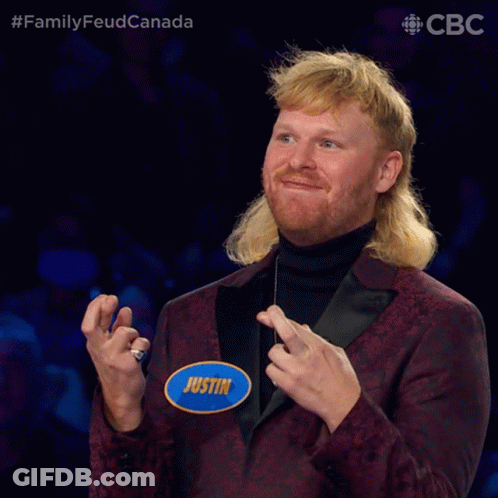 Man With Mullet And Justin Name Tag GIF