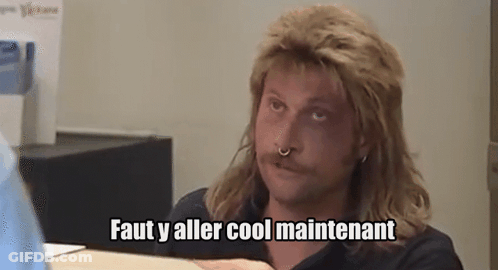 Man With Mullet And Nose Ring Saying Faut Y Aller Cool Maintenant GIF