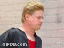 Man With Mullet And Red Shirt GIF