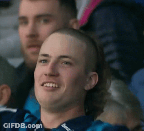 Man With Mullet Hair On Back GIF