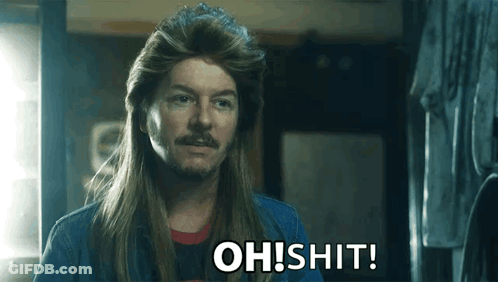 Man With Mullet Saying Oh Shit GIF