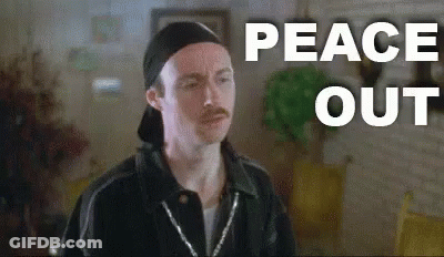 Man With Mustache And Hat In Living Room Peace Out GIF