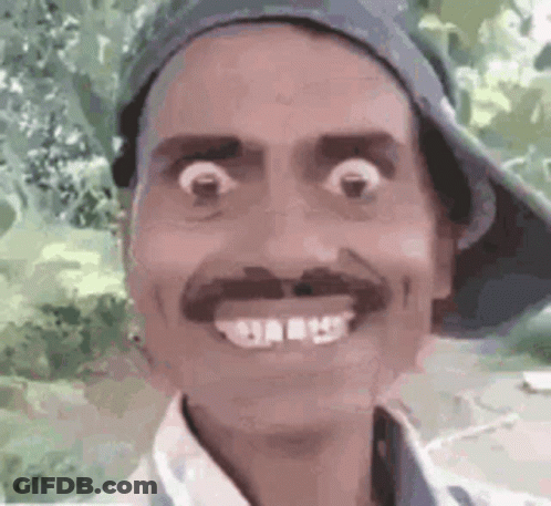 Man With Mustache And Hat Smiling GIF