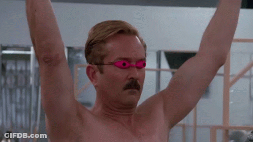 Man With Mustache And Pink Goggles GIF