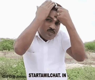 Man With Mustache And Ring Holding Head GIF